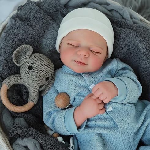 18 Inch Realborn 3+ WOOROY Lifelike Reborn Baby Dolls- Baby Boy Doll, Full Vinyl Body Sleeping Dolls, Poseable Real