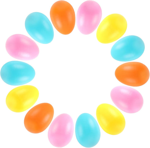 AUGSHY 14pcs Egg Shakers Set, 4 Colors Plastic Maraca Eggs Sensory Percussion