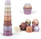 Baby Stacking Toy Cups, Toddler Stackable Bath Toy for 1-3, Nesting Cups for 6-12 Months, Montessori Gift for 2-4 Years