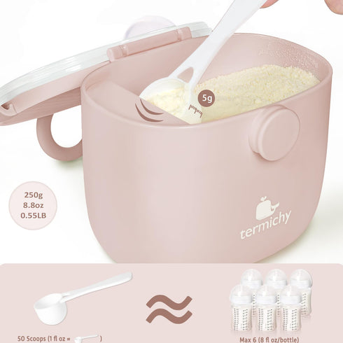 8.8OZ, 0.55LB, 250g,500ml Termichy Baby Formula Dispenser, Portable Milk Powder Dispenser Container with Carry Handle