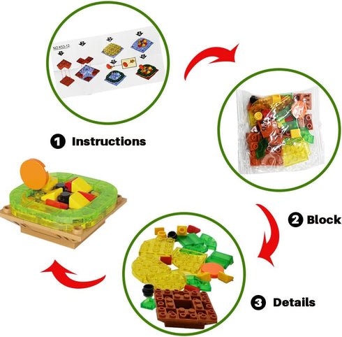WODMAZ 24 Packs Fast Food Building Blocks for Kids Boys Girls Easter Gift Easter Basket Stuffers Fillers Easter Egg