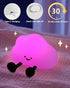 Dimmable YISUN Cloud Night Light, Colorful Silicone Night Lights for Nursery, Rechargeable Bedside Lamp with Timer