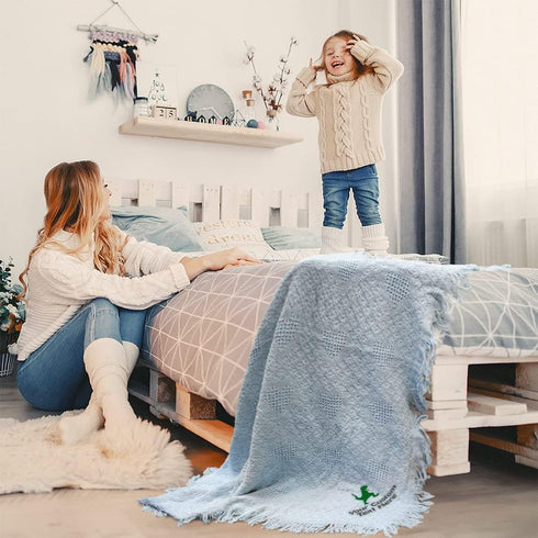 Fastasticdeals Custom Embroidery Nursery Bedding Baby Blankets for Boys & Girls Dinosaur T-Rex