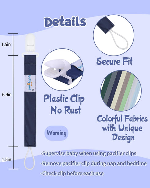 8 Pack, babygoal Baby Pacifier Clips Pacifier Holder Clips for Boys and Girls Fits Most Pacifier and Binkies-Neutral