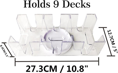 Yuanhe Rotating-Revolving Playing Card Tray, 9 Deck Card Holder