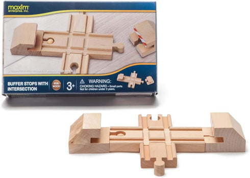 maxim enterprise, inc. Wood Intersection Track with Buffer Stops, Wooden Track Accessories