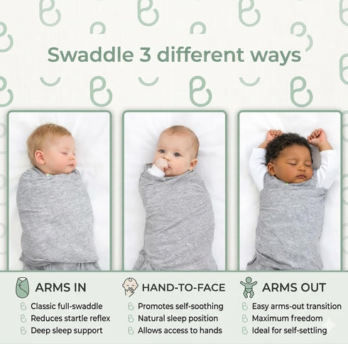 Set (2-Pack), 100% 09 Baby Swaddle Sleep Sack Adjustable Zipper Newborn Swaddle + Wearable Sleep Sack, Cotton, Soft