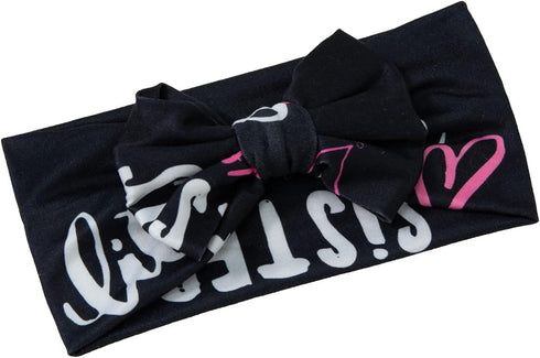 Galabloomer Newborn Receiving Blanket Headband Set, Flower Print Baby Swaddle Blankets (Black Sister)