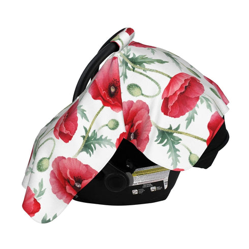 CQMZJHU Poppy Flowers Baby Car Seat, Rain Shelter, Multifunctional Nursing Cover for Newborns, Mother Care