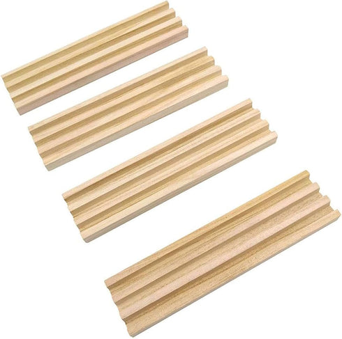 Yuanhe Domino Trays Holders Rack - Set of 4 Wooden Tiles Stand