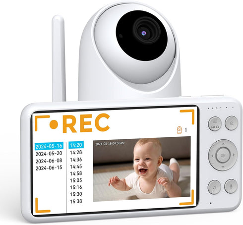 NEWQ HD Baby Monitor: No WiFi 1080P Display Clear Night Vision with Video
