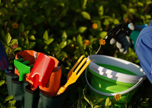Doiaz Set Kidz Gardening -Real Metal Gardening Tools Kit for Childrenz Includes Sturdy Shovel,Rake,Fork,Trowel,Kidz