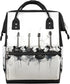 Hsnar Music Guitar Waterproof Diaper Bag Backpack Large Capacity Baby Bag with Stroller
