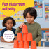 Set 24 18 Gamie Stacking Cups Game for Kids - Includes Cups, Fun Challenging Cards, and Water Timer - Family Games