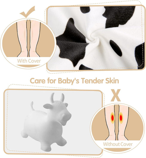 INPANY Bouncy Cow Farm Animal Hopper Toys, Inflatable Jumping Bull for 2-4 Year Olds, Indoor Outdoor Gifts