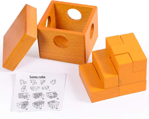 3D Wooden Cube Puzzles, Educational Brain Teaser Puzzle Gift for Kids and Adults by AHYUAN