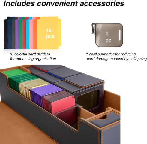 Venssu MTG Deck Box, Holds 5 Display Card Deck Boxes with Playmat, Trading Card Storage Box