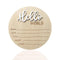 Baby Announcement Sign, 5.9 Inch Wooden Hello World Newborn Signs, Birth Announcement