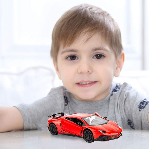 1/36 Scale Aventador LP700-4 Casting Car Model - Zinc Alloy Toy Car for Kids, Pull Back Vehicles (Red)