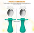 2 Pcs Baby Spoons Toddler Spoons for Self Feeding, Stainless Steel Kids Spoons with Silicone Round Handle, BPA Free
