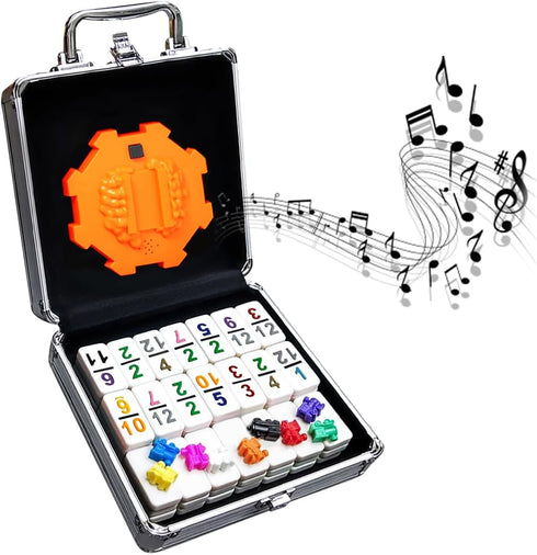 Yinlo Mexican Train Dominoes Set, Hub with Real Train Sound, Double 12