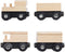 Orbrium 4 Assorted Unpainted Train Cars for Wooden Railway, Compatible with Thomas, Chuggington