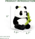 9'' Panda Stuffed Animal Plush Toys, Cute Black and White Panda Doll Gifts with Bamboo Plushies