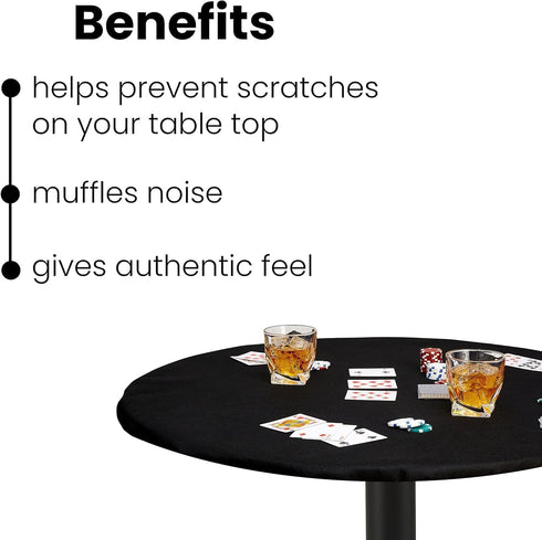 36 48 Inch Felt Card Game Table Cover for Playing Cards, Poker, Mahjong, Domino, Bridge and Board Game, Elastic Fitted