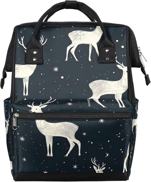 Hsnar Starry Deers Waterproof Diaper Bag Backpack Large Capacity Baby Bag with Stroller