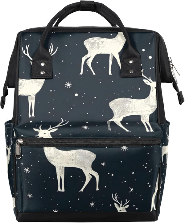 Hsnar Starry Deers Waterproof Diaper Bag Backpack Large Capacity Baby Bag with Stroller