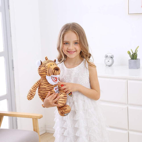 YOUYA Dental Tooth Fairy Puppet - Striped Tiger Educational Plush Doll for Kids