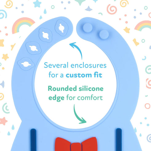Nuby 3D Soft Silicone Baby Bib with Scoop, Silicone Bib for Toddlers and Babies 6+ Months