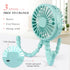 Suteng Clip-On Stroller Fan, Battery Operated Mini Portable Handheld Fan for Car Seat Crib, USB Rechargeable with 3