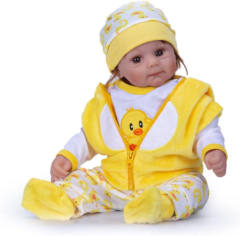 Reborn Baby Dolls Clothes Yellow Duck 5pcs Set for 17-22 Inch Newborn Baby Doll Girl & Boy Clothing Sets
