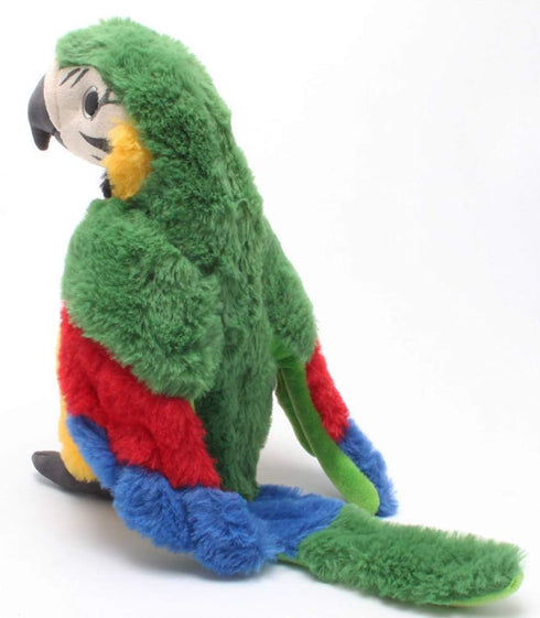 Levenkeness 9.8" Macaw Parrot Plush Toy, Green Bird Stuffed Animal Gifts for Kids