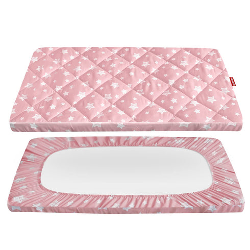 Pack and Play Sheets Fitted, Breathable Thick Playard Lovely Print Cover 39"27"5"