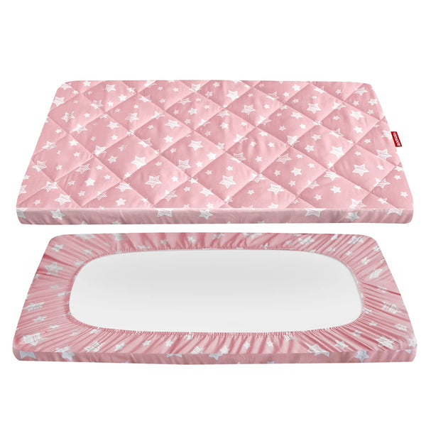 Pack and Play Sheets Fitted, Breathable Thick Playard Lovely Print Cover 39"27"5"