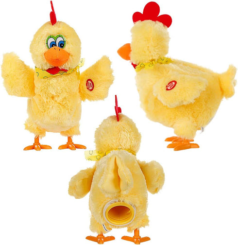 Easter Chicken Animal Toy Doll - Electric Crazy Plush Chicken with Sound Music, Laying Egg