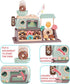 yoliyogo 34pcs Playset Pretend Play Donut Toy Candy Store Toy Realistic Functional Donut Oven with Lights and Sound