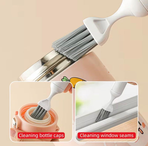 Theodate Pierre Set, 6 Baby Bottle Brush Silicone, White and Gray, Piece, Base Supprt, for Bottles, Nipple, Straws