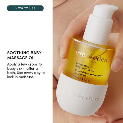 Evereden Baby Massage Oil, 4 oz. | Gentle Non-toxic Baby Care Oil for Newborns, Fragrance Free