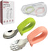 BOVELLA Toddler Utensils, Stainless Steel Baby Forks and Spoons Set with Silicone Handle,