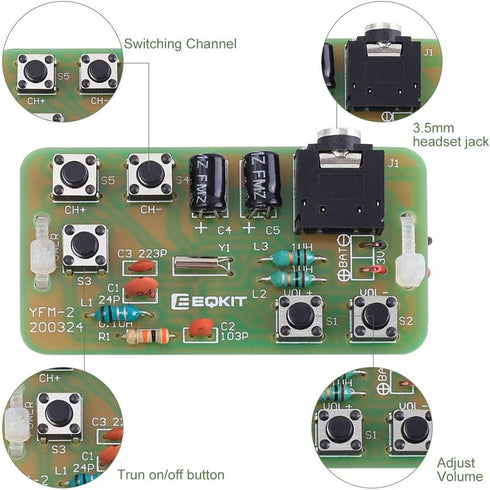 DIY Radio Kit, Icstation FM Radio Kit, Soldering Project Radio Module for STEM Labs Physics Science