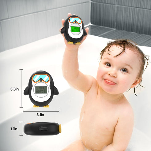 Bath Thermometer for Baby, Safety Floating Water Temperature Gauge with Battery Power Display Feature
