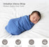 NOOVIA 2-Pack 43x47 inch, Baby Muslin Swaddle Blankets, Cotton, Extra Large Bear Forest & Solid Blue, Soft Newborn