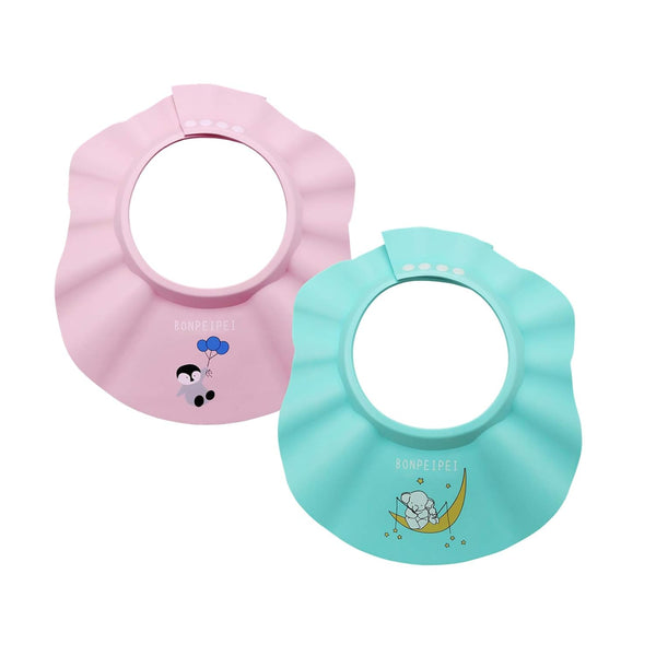 BONPEIPEI Baby Shower Shampoo Cap 2Pcs Adjustable Safety Eva Bath Visor Waterproof Soft
