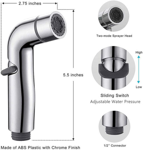 XKHLQLPEF Set Bidet Sprayer for Toilet Chrome Dual Function Cloth Diaper Washer Wall Mounted Hand Held Bidet Spray Kit
