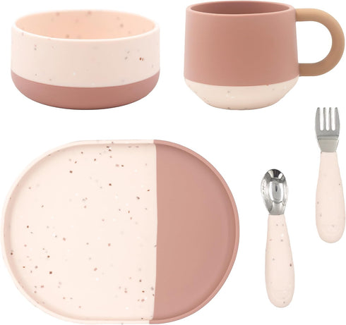 Yeah Baby Goods Silicone Dinnerware Set Dishwasher Safe Toddler Plate and Bowl