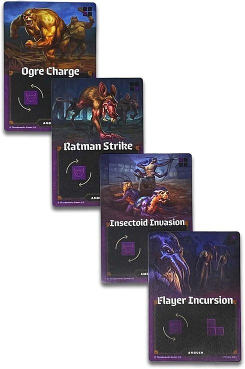 Cartographers: Ambush Mini-Expansion, 4 New Ambush Cards for Cartographers & Cartographers Heroes, Fantasy Map Drawing