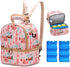 JforSJizT Breastmilk Bottles Cooler Bag with Ice Pack,Nylon Breast Pump Bag Backpack with